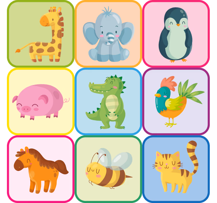 Blind children animal furniture sticker - TenStickers