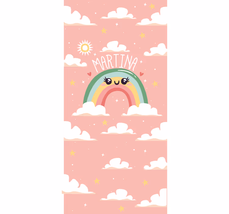Blind children nice rainbow with clouds with name - TenStickers