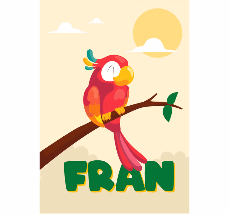 Blind children red parrot with a name - TenStickers