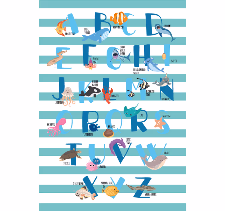 Blind children ocean alphabet - TenStickers