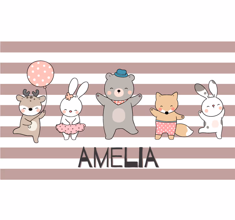 Blind children draw collection happy animals with names - TenStickers