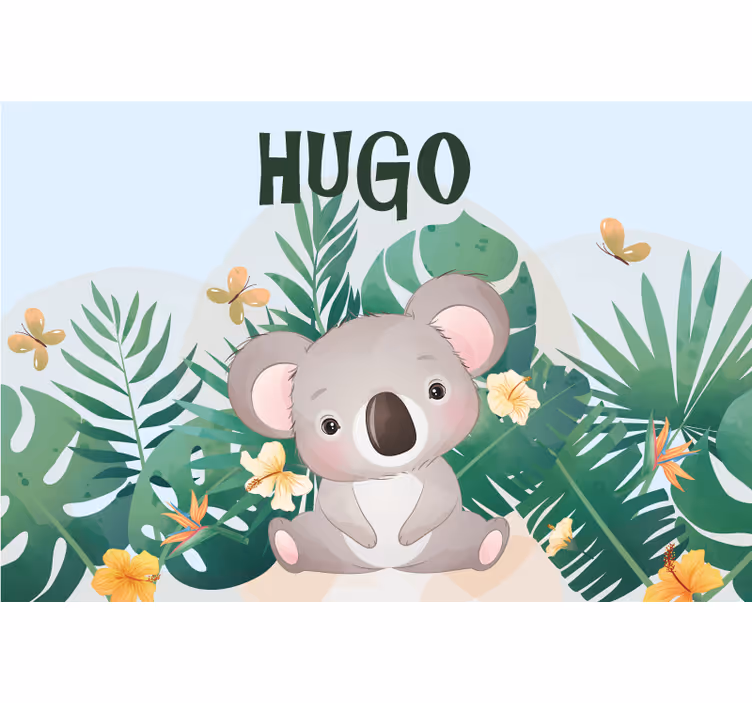 Blind children cute koala for boy with name - TenStickers
