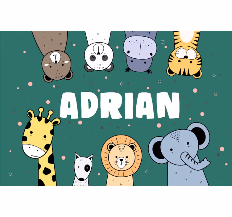 Blind children cute animal cartoon name banner - TenStickers