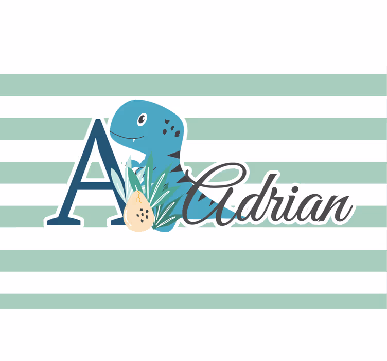 Blind children cute animals dino with name - TenStickers
