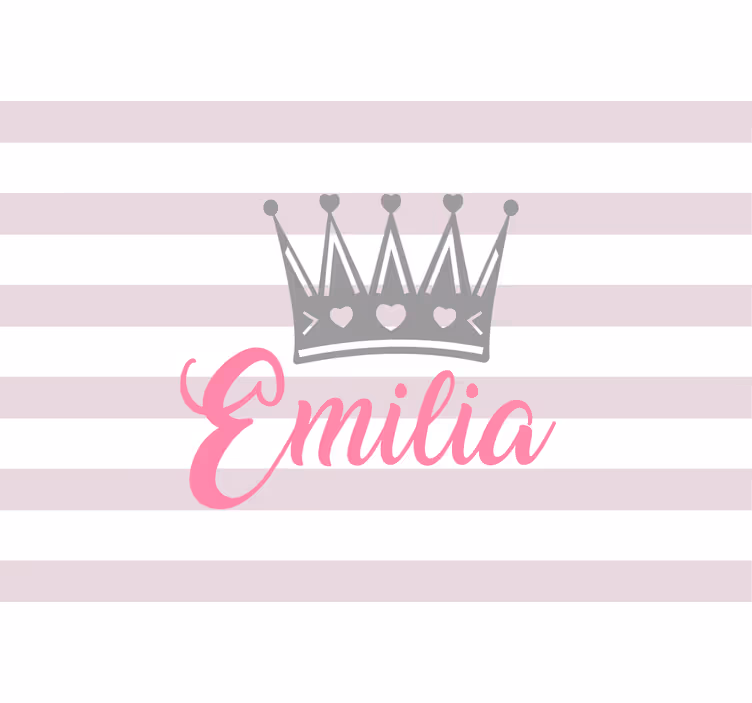Blind children silver crown with pink name - TenStickers