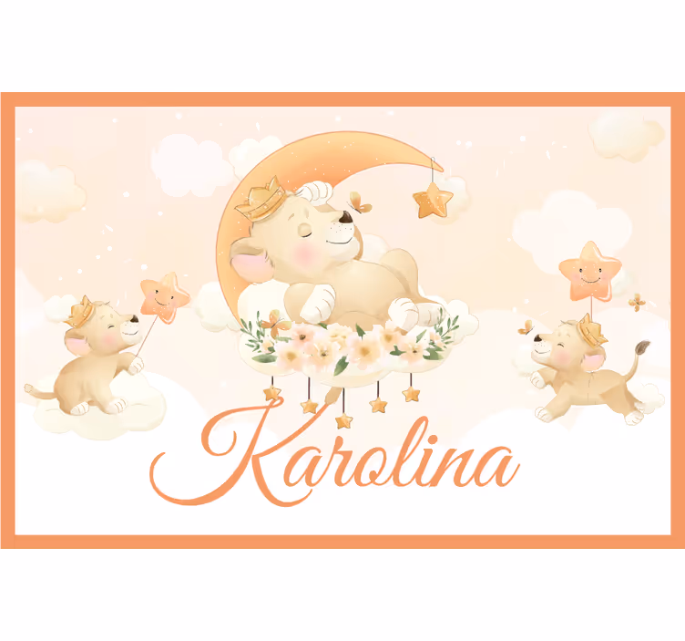 Blind children cute animals lion with name - TenStickers