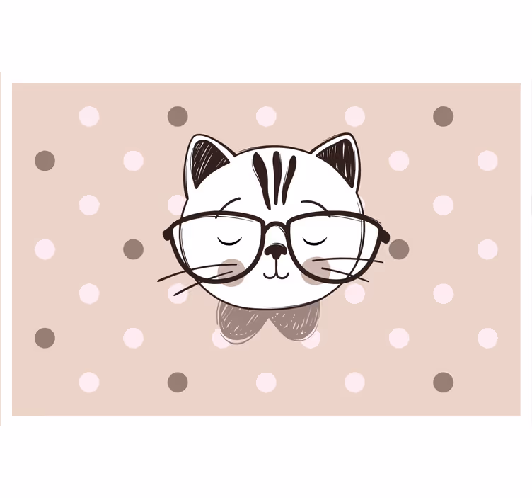 Blind children smart cat with glasses - TenStickers