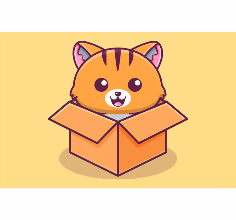 Blind children cat in box - TenStickers