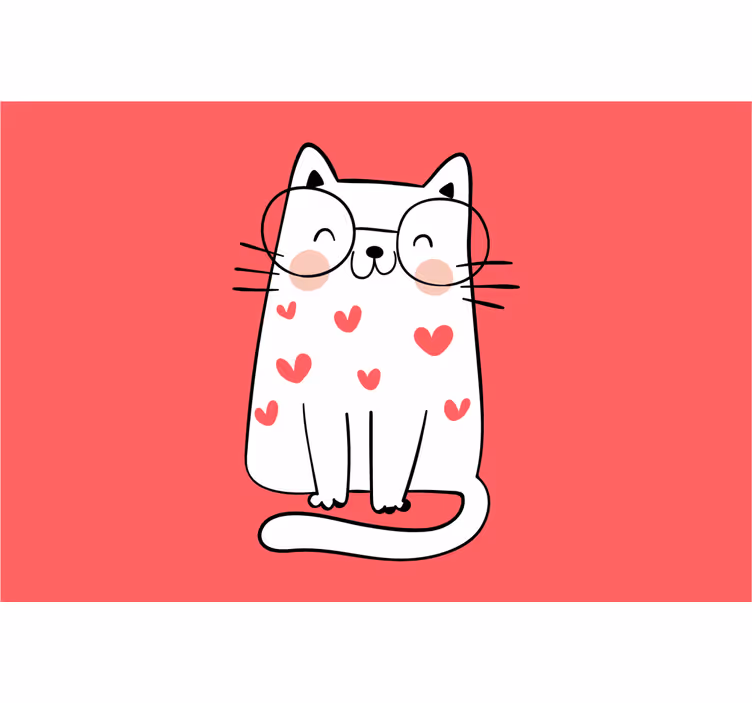 Blind children adoring a lovely smiling cat - TenStickers