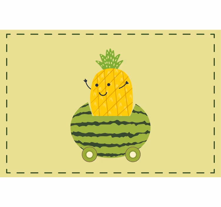 Blind children funny pineapple in a car pattern - TenStickers