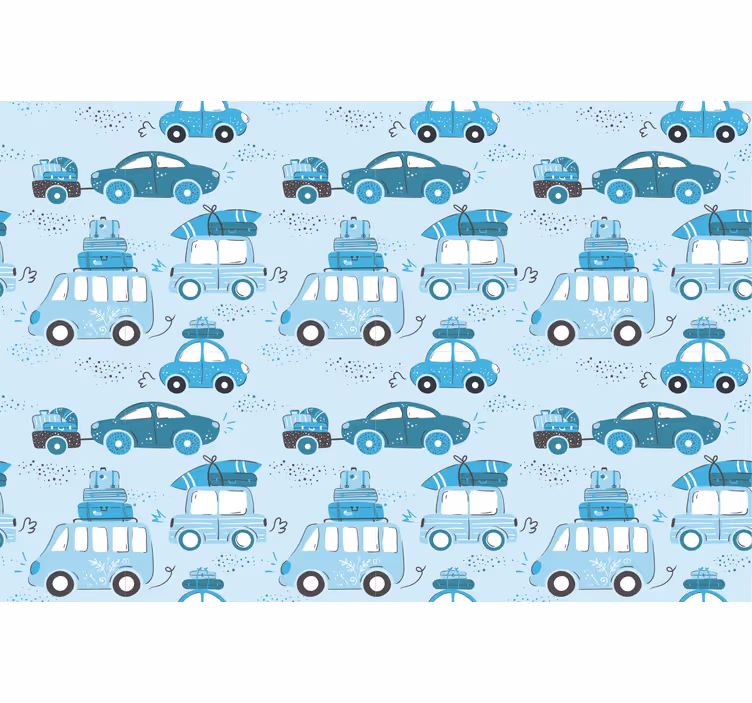 Blind children blue city vehicles nordic style - TenStickers