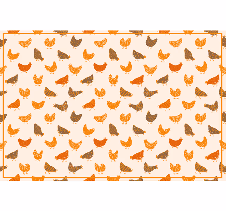 Blind children chick and chick orange pattern - TenStickers