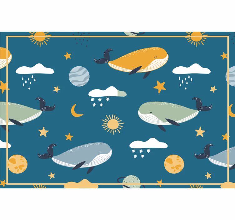 Blind children trendy whale pattern - TenStickers