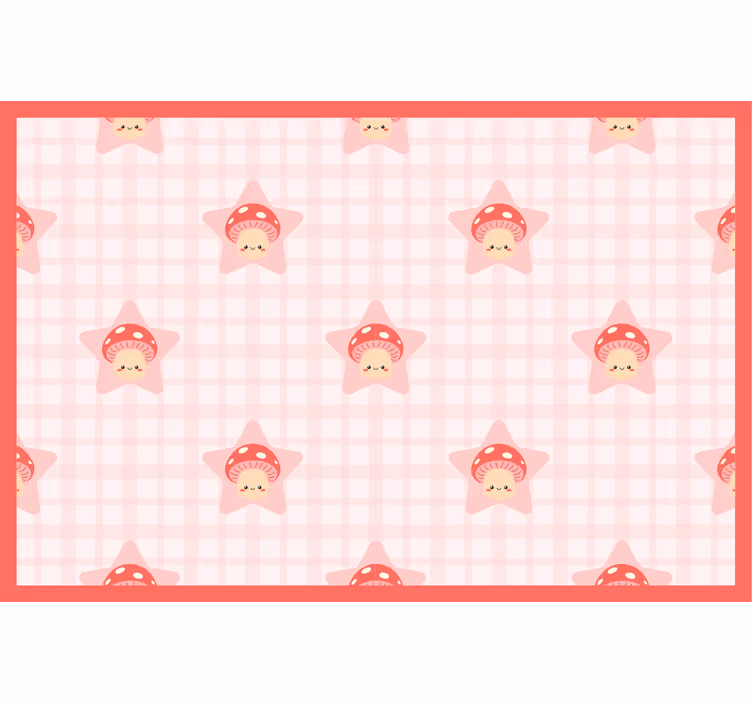 Blind children cute pink mushroom pattern - TenStickers