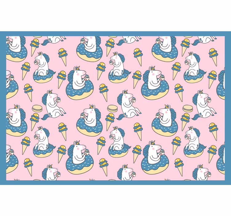 Blind children unicorns and ice cream cones on pink - TenStickers
