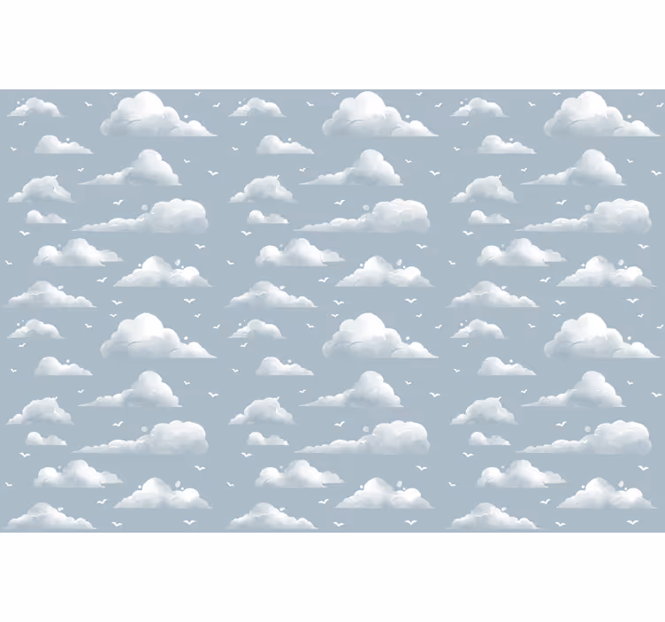 Blind children gray 80's design clouds and birds - TenStickers