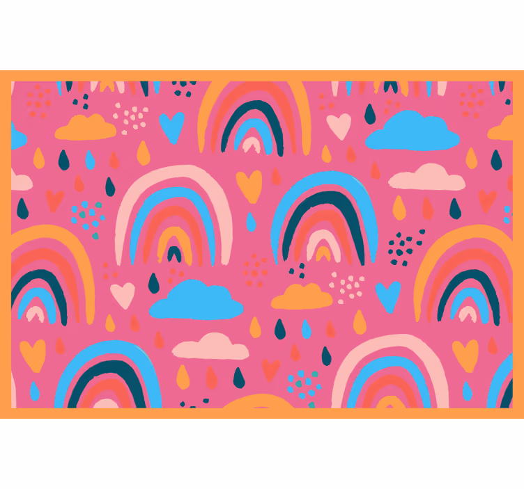 Blind children minimalistic rainbows on pink background - TenStickers