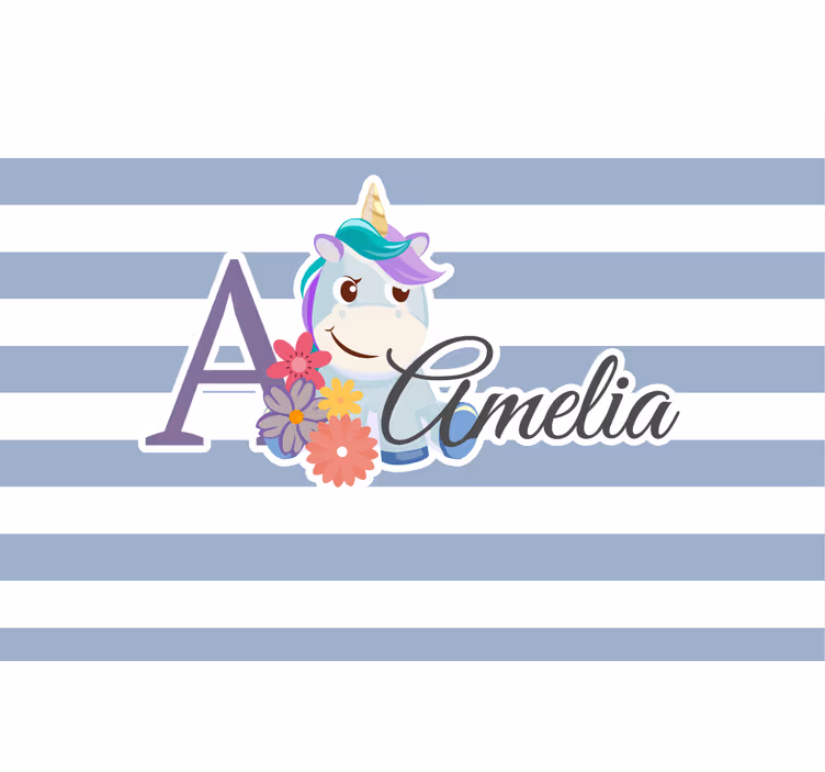 Blind children cute animals unicorn with name - TenStickers