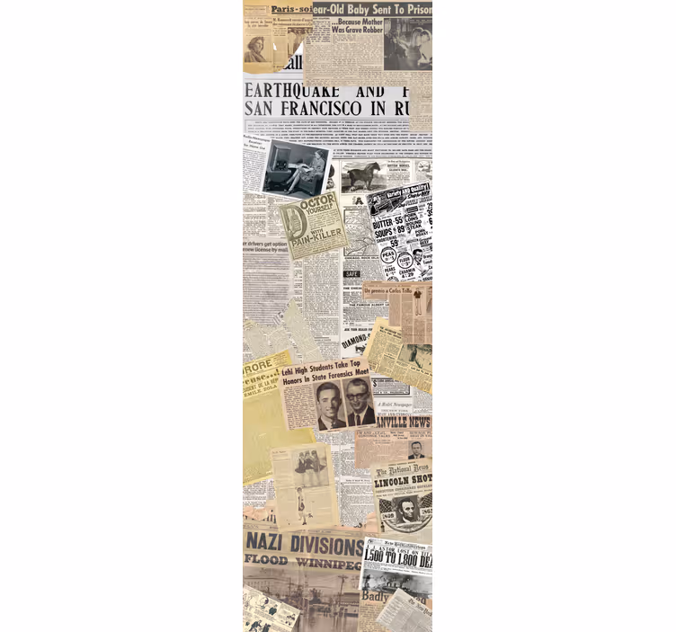 Blind kitchen newspaper clippings wall vinyl - TenStickers