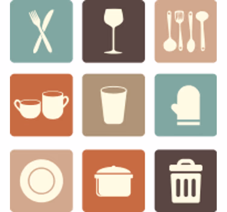 Blind kitchen drawer icons - TenStickers