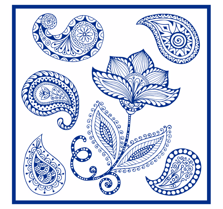 Blind kitchen paisley and flowers design - TenStickers