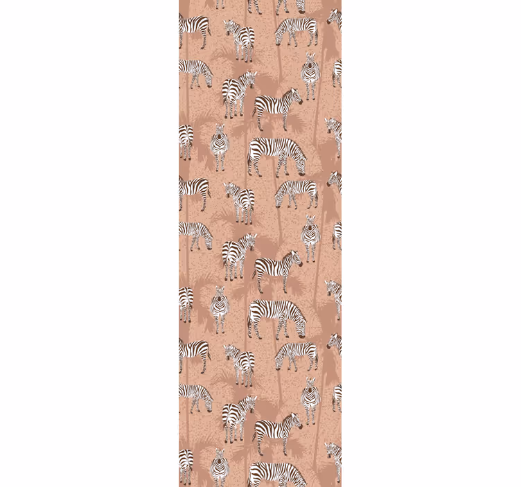 Blind kitchen zebra and palm brown fridge - TenStickers