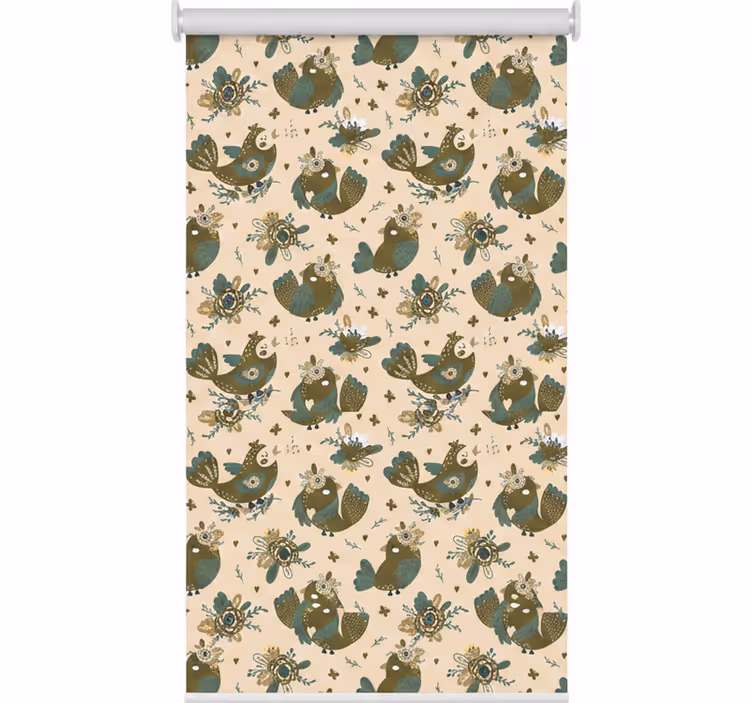 Blind kitchen with birds and flowers pattern - TenStickers