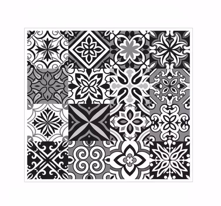 Blind kitchen bold black geometric patterns - TenStickers