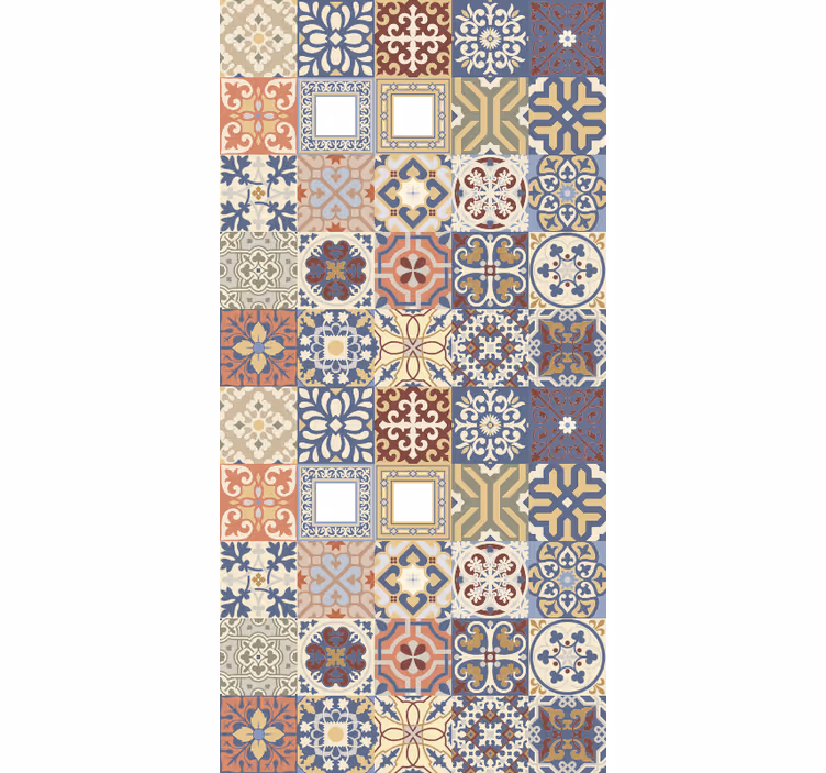 Blind kitchen multicolor hydraulic tiles - TenStickers