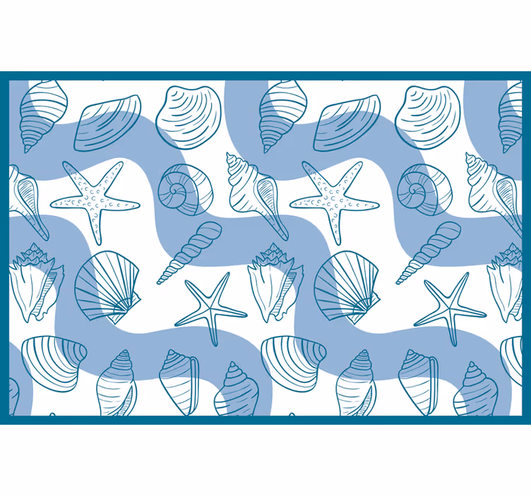 Blind blue seashell pattern design - TenStickers