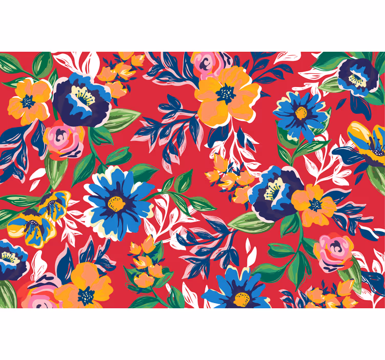 Red blind with red embroidery - TenStickers