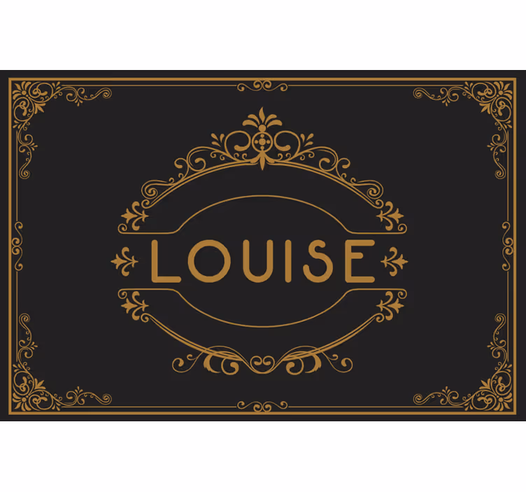 Black roller blind ornamental with customizable name - TenStickers