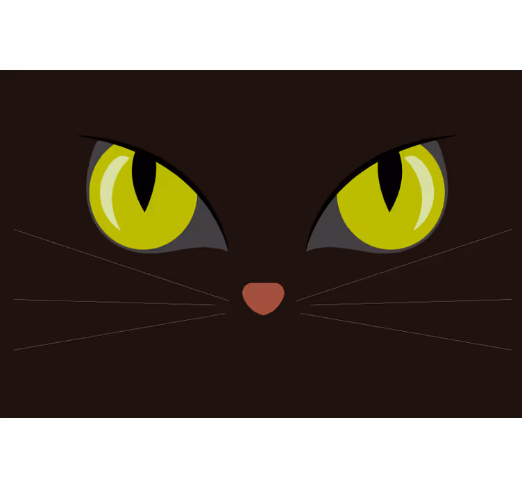 Black roller blind frightful black halloween cat - TenStickers