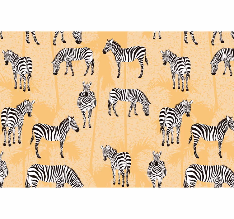 Blind beige zebra and palms curtains - TenStickers