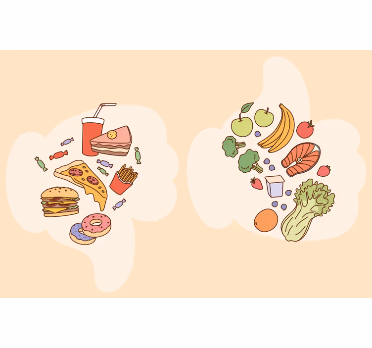 Blind beige diet food shaped graphic - TenStickers