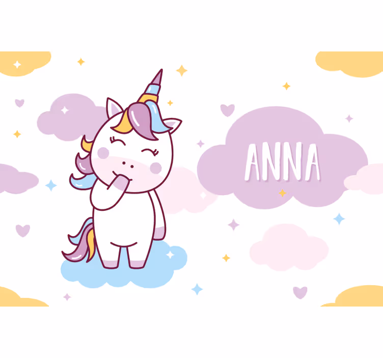 Black roller blind for children with customizable unicorn - TenStickers