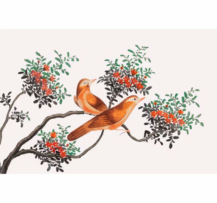 Black roller blind with bird on a bench design - TenStickers
