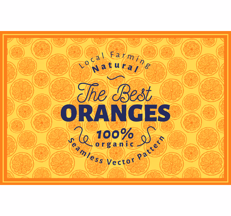 Orange blind mantel hand-drawn pattern frame - TenStickers