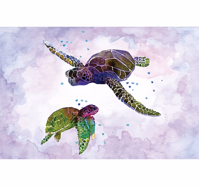 Blind purple colorful turtles - TenStickers