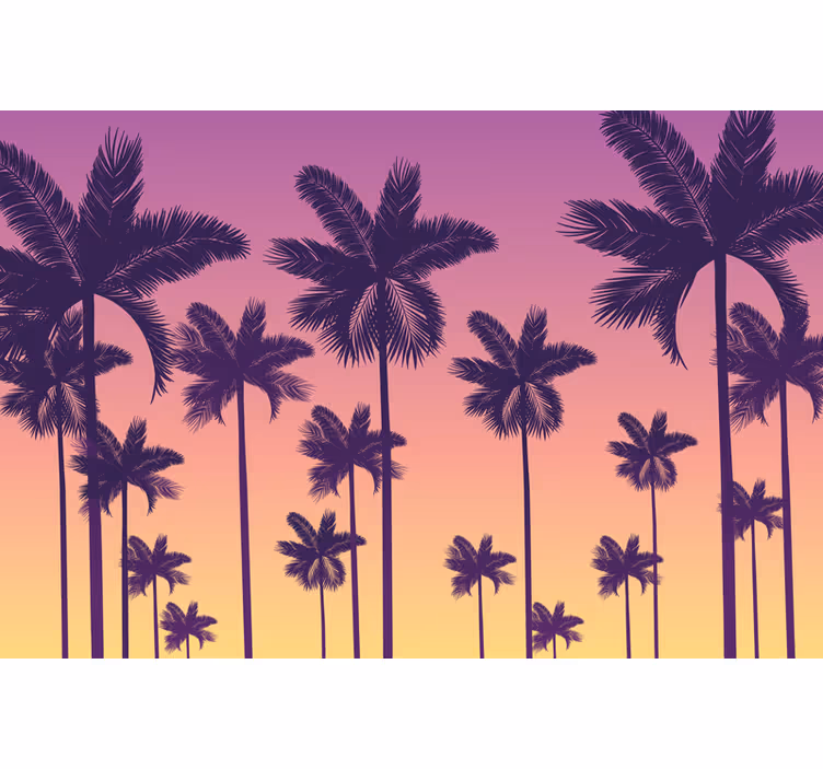 Blind purple sunset palms - TenStickers