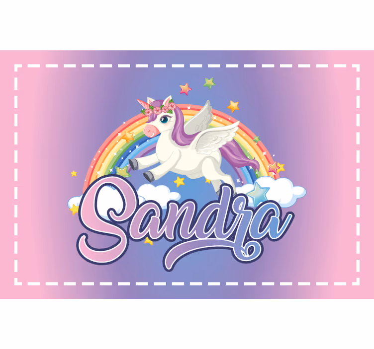 Blind purple customizable unicorn for kids - TenStickers