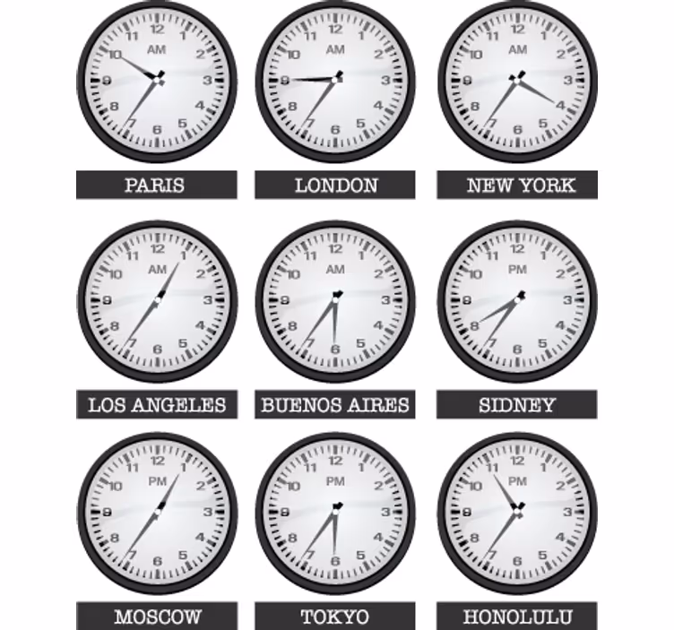 Blind office world time decorative vinyl - TenStickers