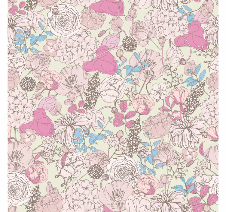 Living room blind in floral grandmillennial style - TenStickers