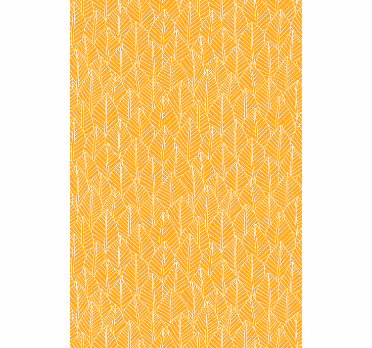 Living room blind with orange brookes leaf pattern - TenStickers
