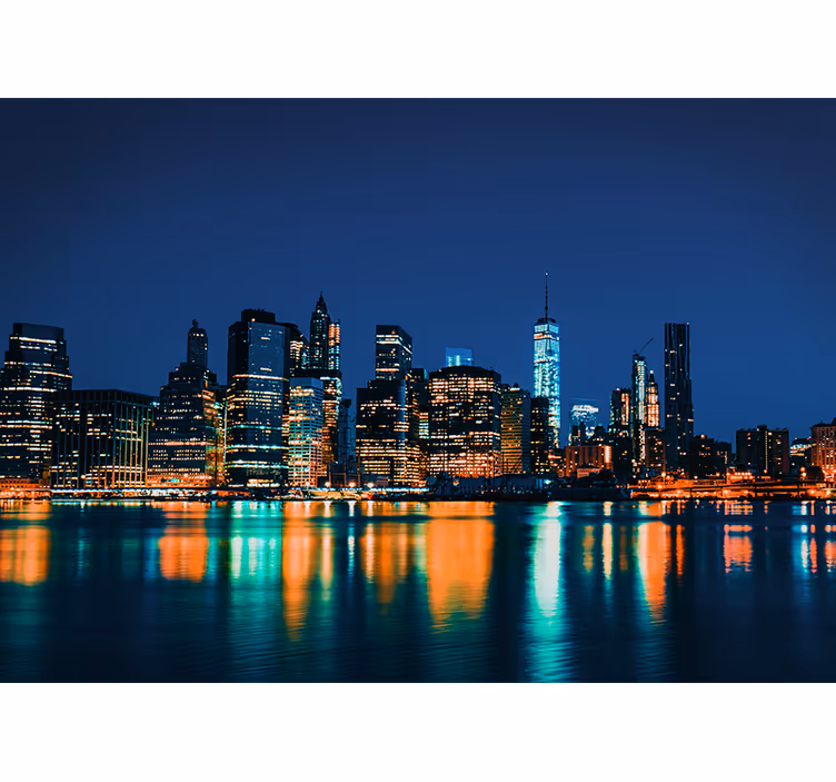 Blind bedroom new york skyline at night - TenStickers