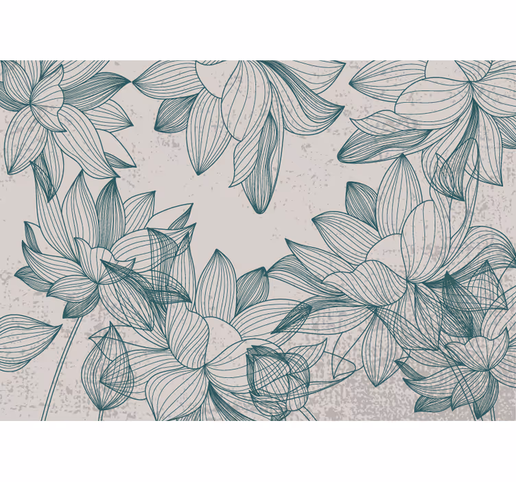 Blind bedroom flower silhouettes - TenStickers