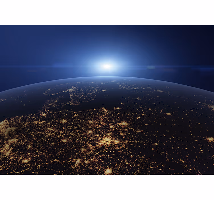 Blind bedroom earth view with continents - TenStickers