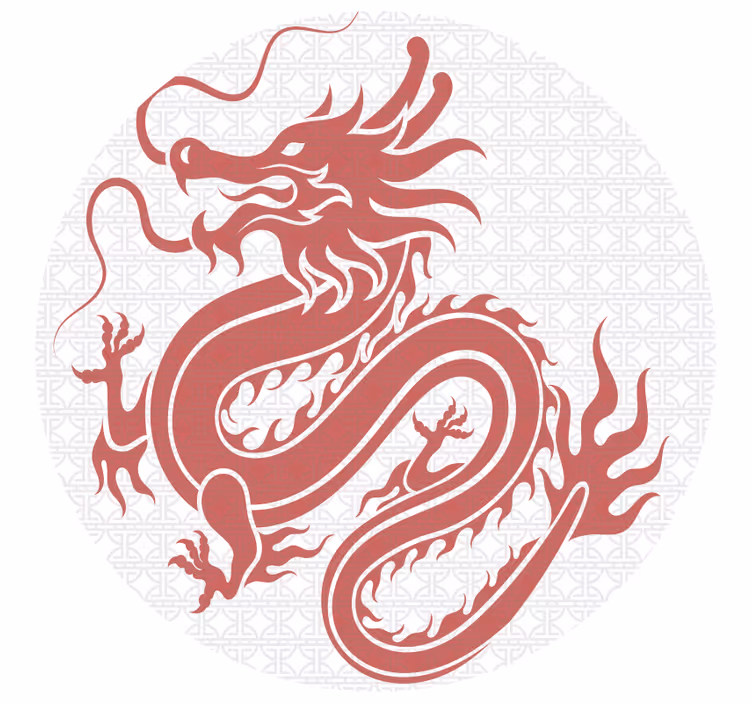 Blind bedroom tibetan dragons on white background - TenStickers