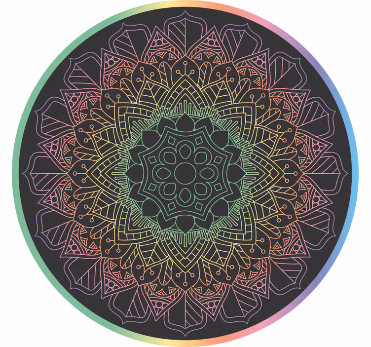 Blind bedroom rainbow mandala design - TenStickers