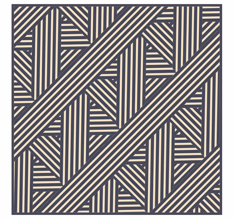 Blind bedroom white and beige blue striped rug - TenStickers